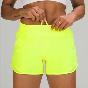 Lululemon Hotty Hot High-Rise Short 4" - Highlight Yellow